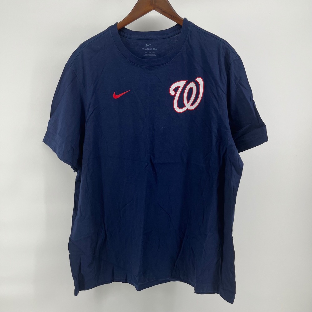Nike Washington Nationals MLB Navy Blue Graphic T-Shirt Mens XXL 1901